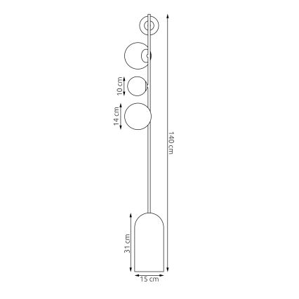 Stojací lampa ETNO 4xG9/8W/230V černá