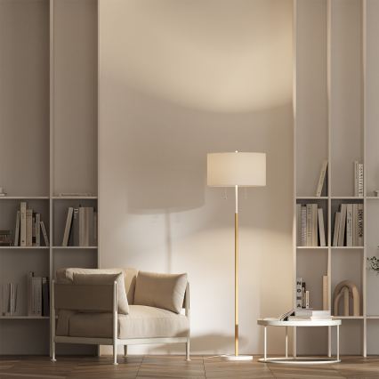 Stojací lampa FOGO 2xE27/15W/230V bílá/béžová