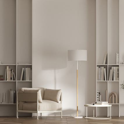 Stojací lampa FOGO 2xE27/15W/230V bílá/béžová