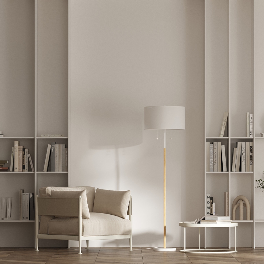 Stojací lampa FOGO 2xE27/15W/230V bílá/béžová