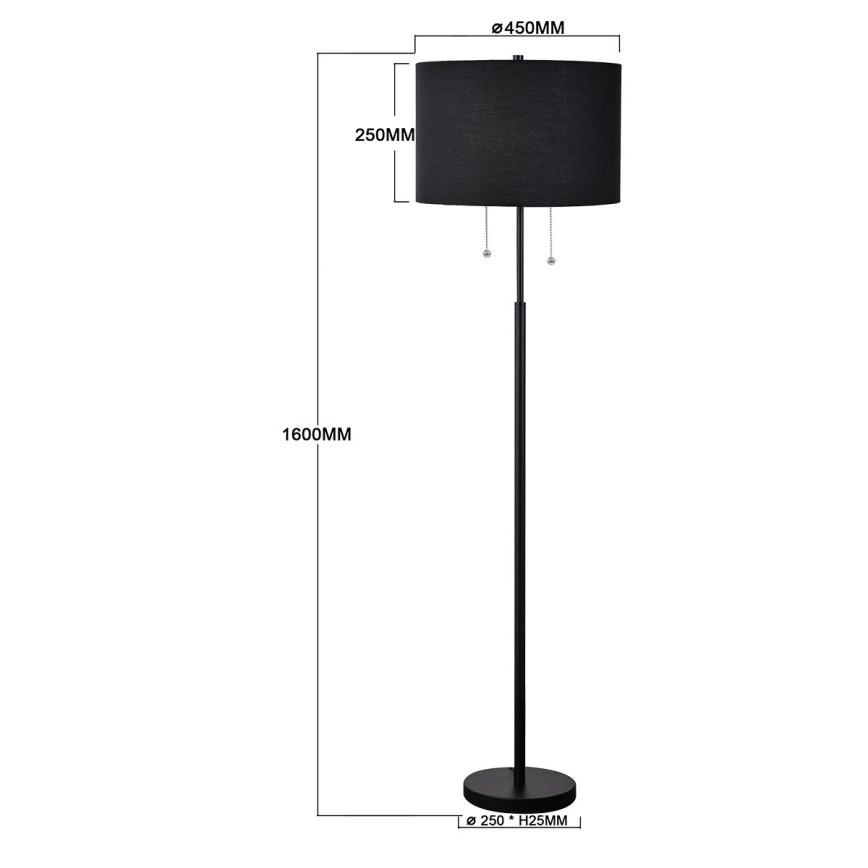 Stojací lampa FOGO 2xE27/15W/230V černá