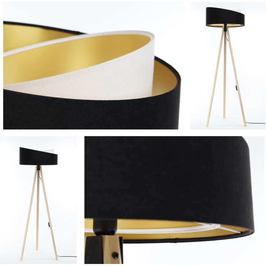 Stojací lampa GALAXY 1xE27/60W/230V černá/béžová