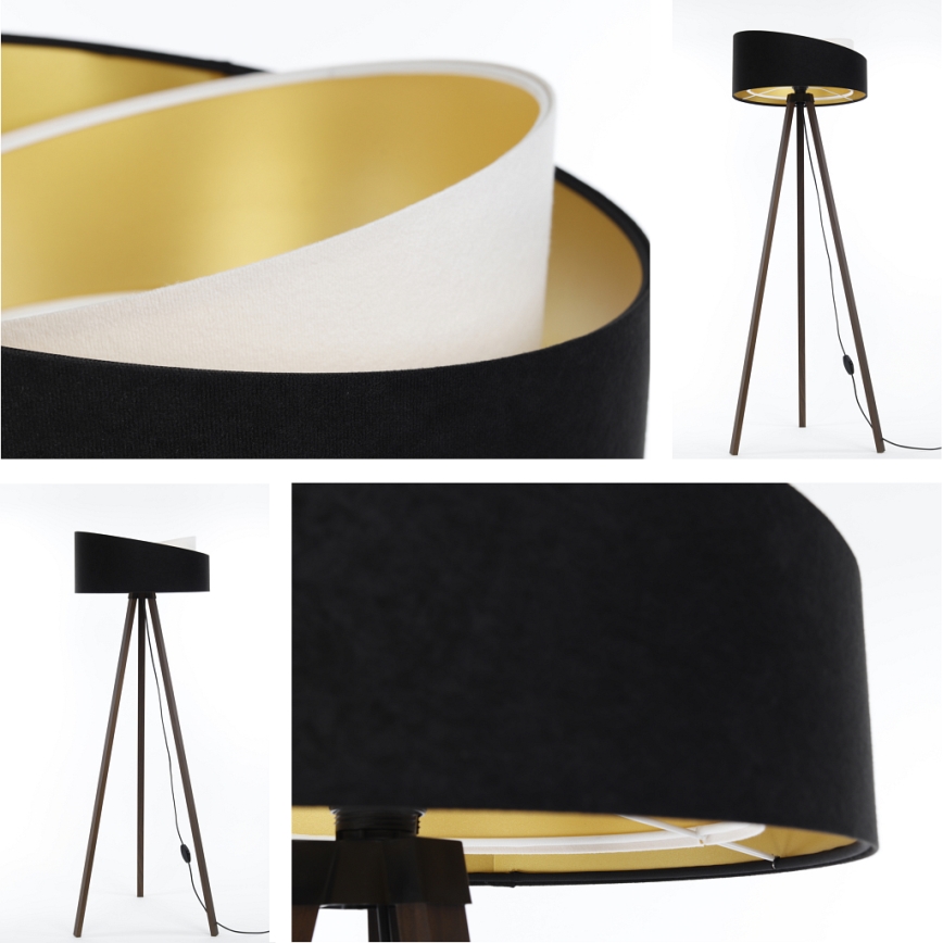 Stojací lampa GALAXY 1xE27/60W/230V černá/hnědá