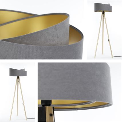 Stojací lampa GALAXY 1xE27/60W/230V šedá/béžová