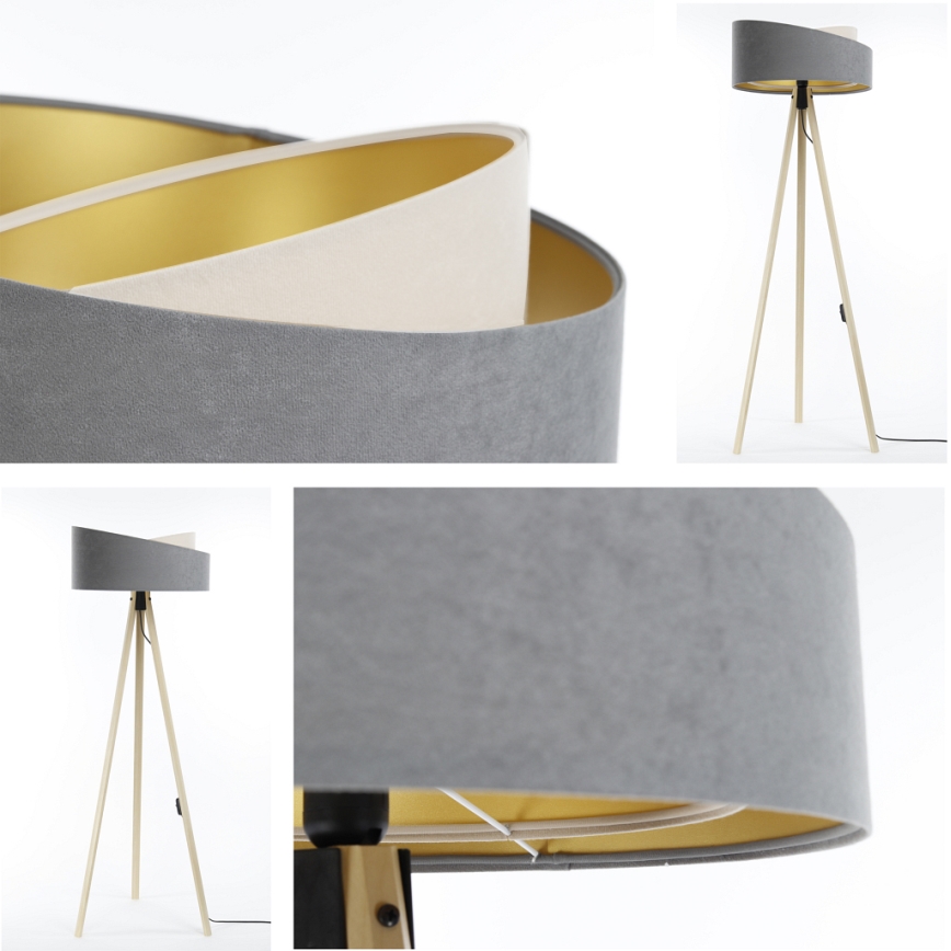Stojací lampa GALAXY 1xE27/60W/230V šedá/béžová