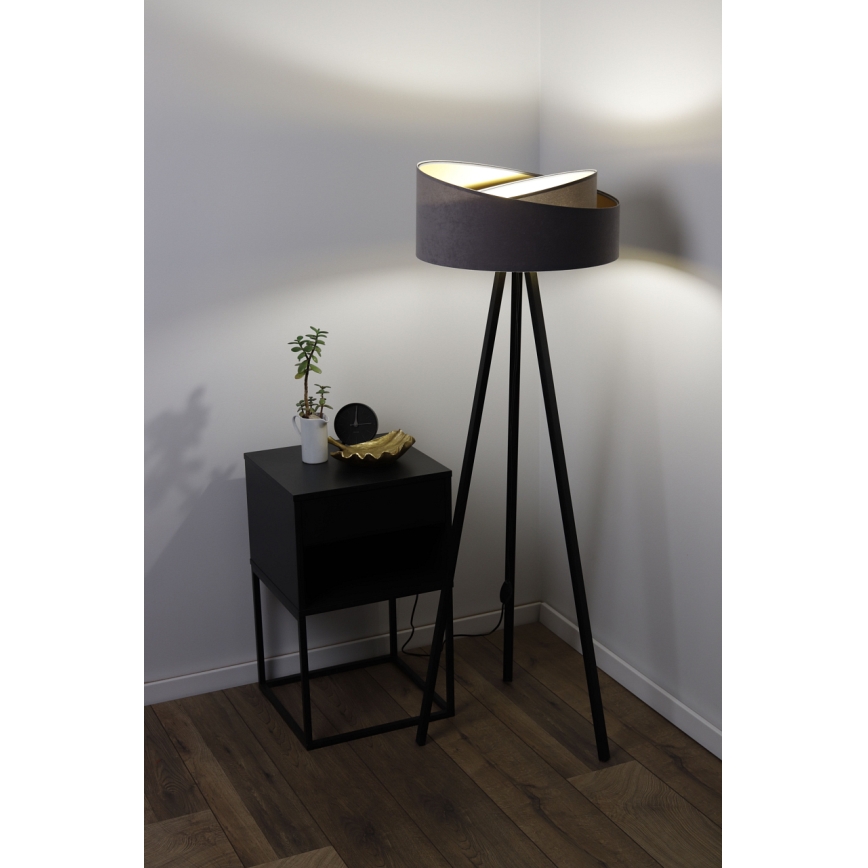 Stojací lampa GALAXY 1xE27/60W/230V šedá/krémová/wenge