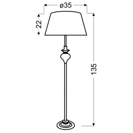 Stojací lampa GILLENIA 1xE27/60W/230V stříbrná