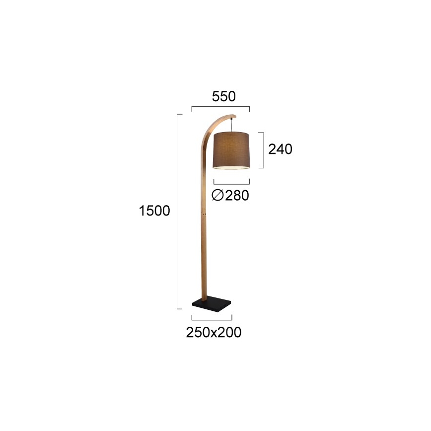 Stojací lampa HANA 1xE27/40W/230V hnědá