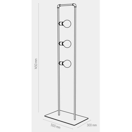 Stojací lampa HYDRIA 3xE27/60W/230V černá