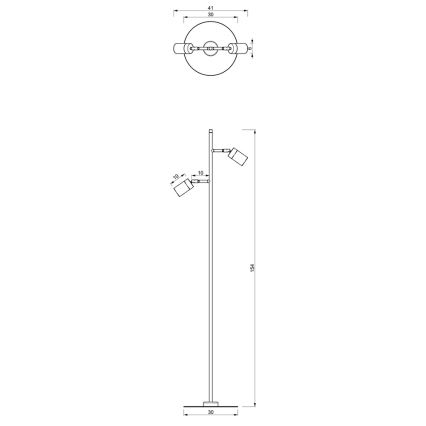 Stojací lampa JOKER 2xGU10/25W/230V bílá/zlatá