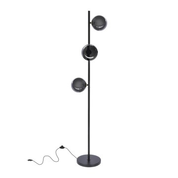 Stojací lampa KAMA 3xG9/28W/230V černá/kouřová černá