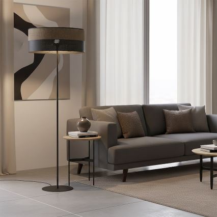 Stojací lampa KARBON 1xE27/15W/230V černá/hnědá