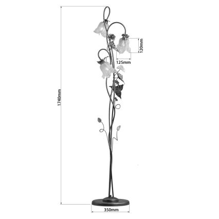 Stojací lampa KATERINA 3xE14/40W/230V muránské sklo