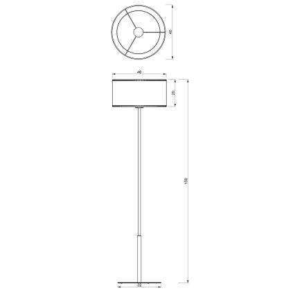 Stojací lampa LOFT SHADE 1xE27/60W/230V černá