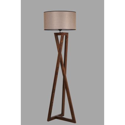 Stojací lampa MACKA 1xE27/60W/230V béžová/hnědá