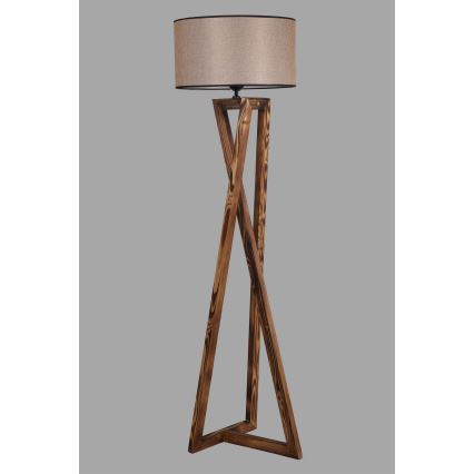 Stojací lampa MACKA 1xE27/60W/230V béžová/hnědá