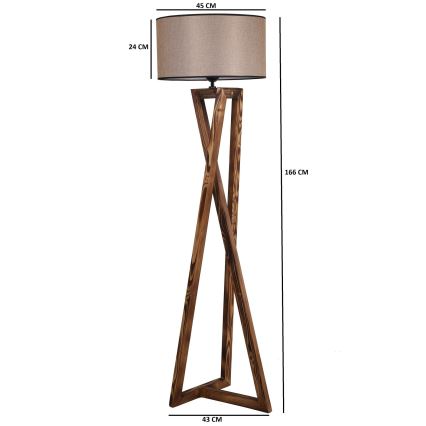 Stojací lampa MACKA 1xE27/60W/230V béžová/hnědá