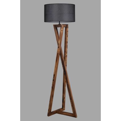 Stojací lampa MACKA 1xE27/60W/230V černá/hnědá