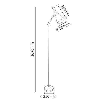 Stojací lampa MODERN 1xE27/20W/230V černá