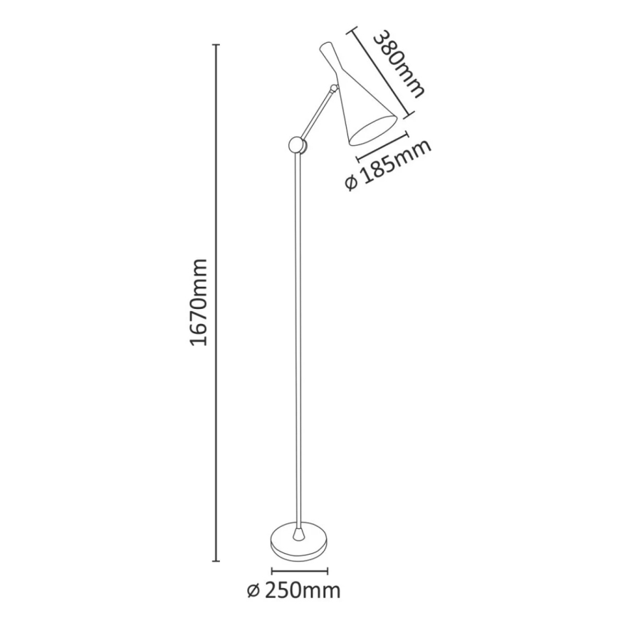 Stojací lampa MODERN 1xE27/20W/230V černá