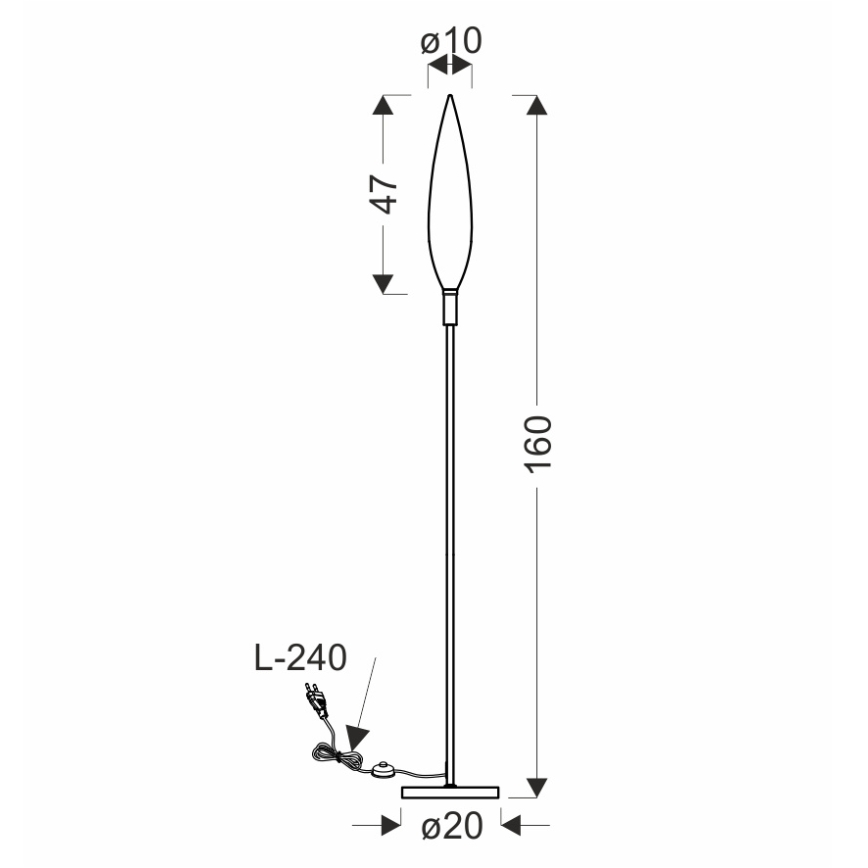 Stojací lampa NORDIC 1xG9/5W/230V černá/kouřová béžová
