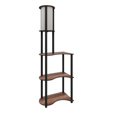 Stojací lampa s poličkami 1xE27/40W/230V 140 cm černá/hnědá