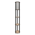 Stojací lampa s poličkami 1xE27/40W/230V 150 cm černá/hnědá