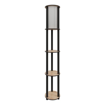 Stojací lampa s poličkami 1xE27/40W/230V 150 cm černá/hnědá