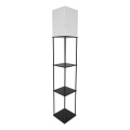 Stojací lampa s poličkami 1xE27/40W/230V 160 cm černá/bílá