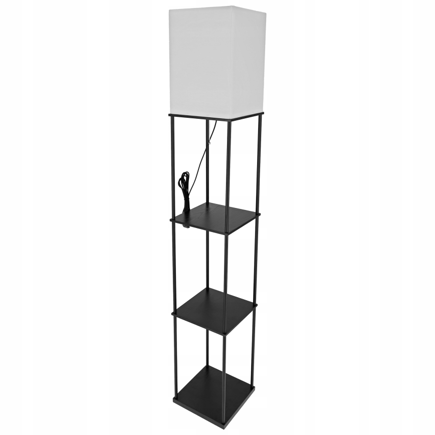 Stojací lampa s poličkami 1xE27/40W/230V 160 cm černá/bílá