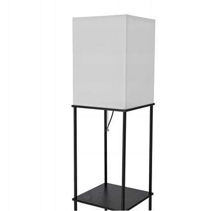 Stojací lampa s poličkami 1xE27/40W/230V 160 cm černá/bílá