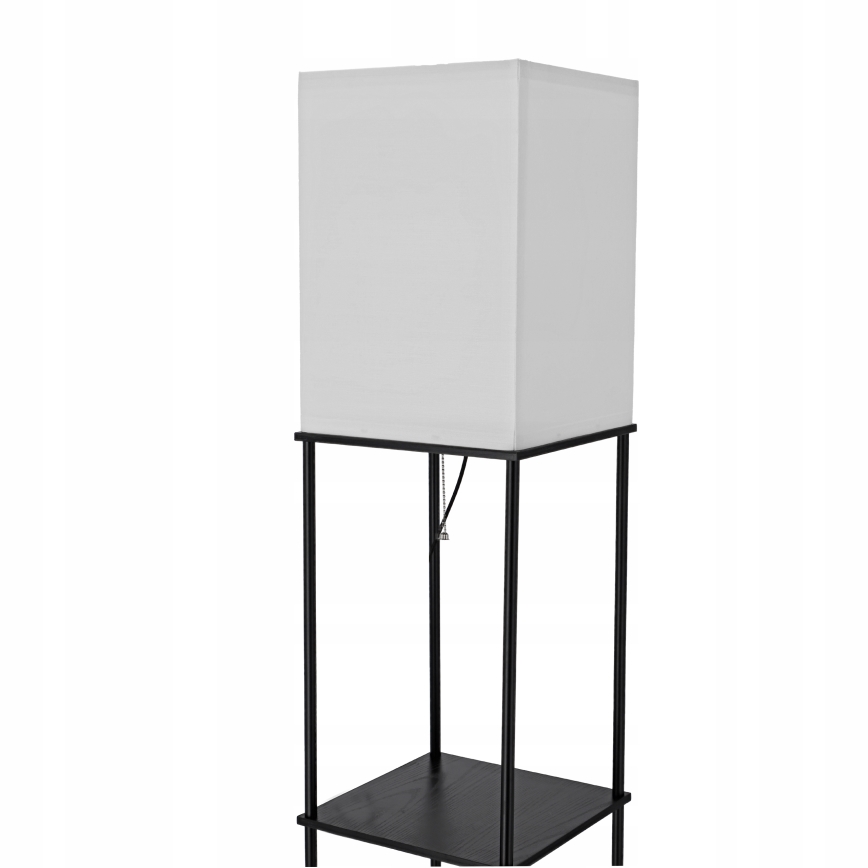 Stojací lampa s poličkami 1xE27/40W/230V 160 cm černá/bílá