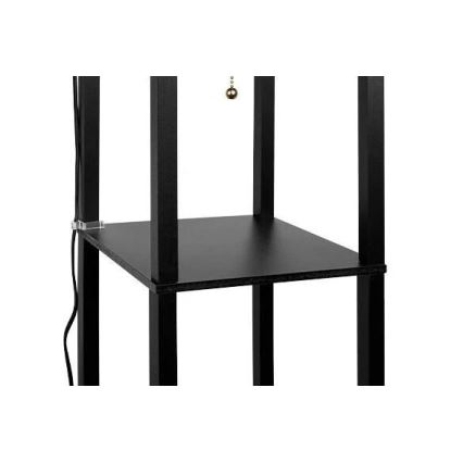 Stojací lampa s poličkami 1xE27/60W/230V černá/bílá