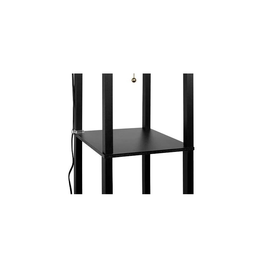 Stojací lampa s poličkami 1xE27/60W/230V černá/bílá