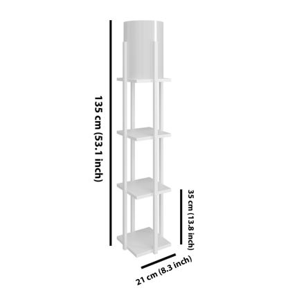 Stojací lampa s poličkami NORA 1xE27/40W/230V bílá