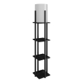 Stojací lampa s poličkami NORA 1xE27/40W/230V černá