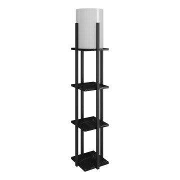 Stojací lampa s poličkami NORA 1xE27/40W/230V černá