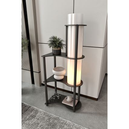 Stojací lampa s poličkami NOTO 1xE27/40W/230V černá