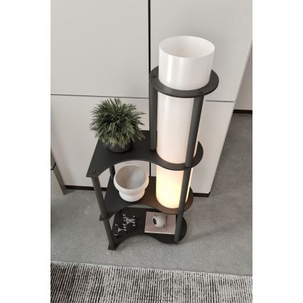Stojací lampa s poličkami NOTO 1xE27/40W/230V černá