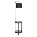 Stojací lampa se stolkem 1xE27/60W/230V USB černá