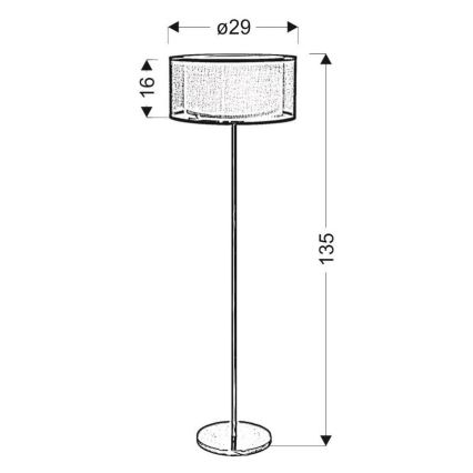 Stojací lampa SOLO 3xE14/40W/230V šedá/lesklý chrom