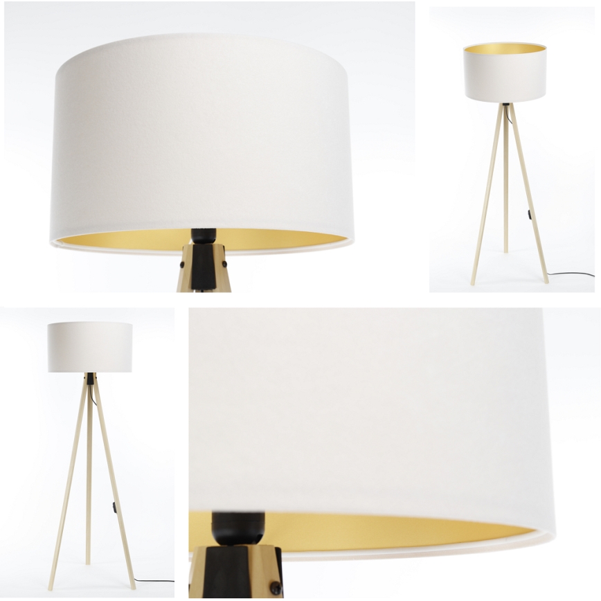 Stojací lampa STANDART 1xE27/60W/230V bílá/béžová