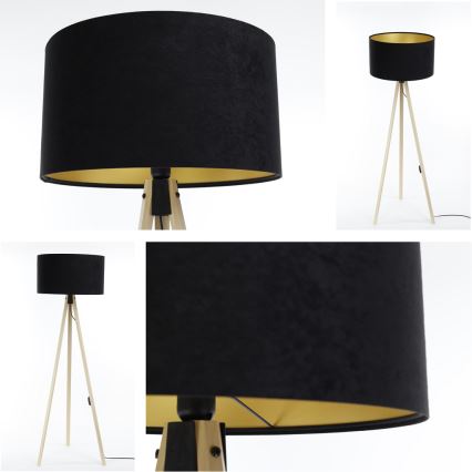 Stojací lampa STANDART 1xE27/60W/230V černá/béžová