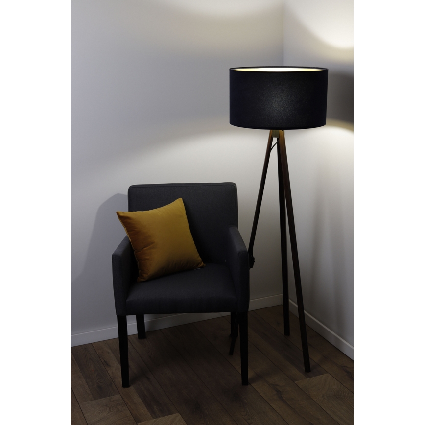 Stojací lampa STANDART 1xE27/60W/230V černá/wenge