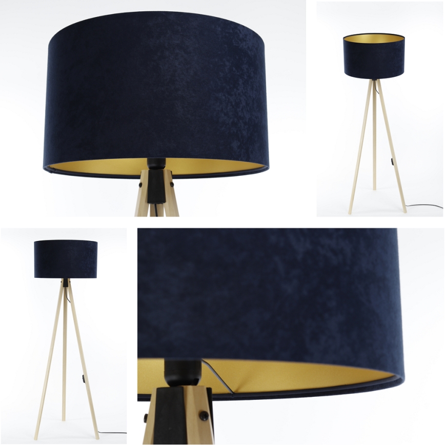 Stojací lampa STANDART 1xE27/60W/230V modrá/béžová