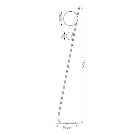 Stojací lampa TATU 2xG9/8W/230V černá