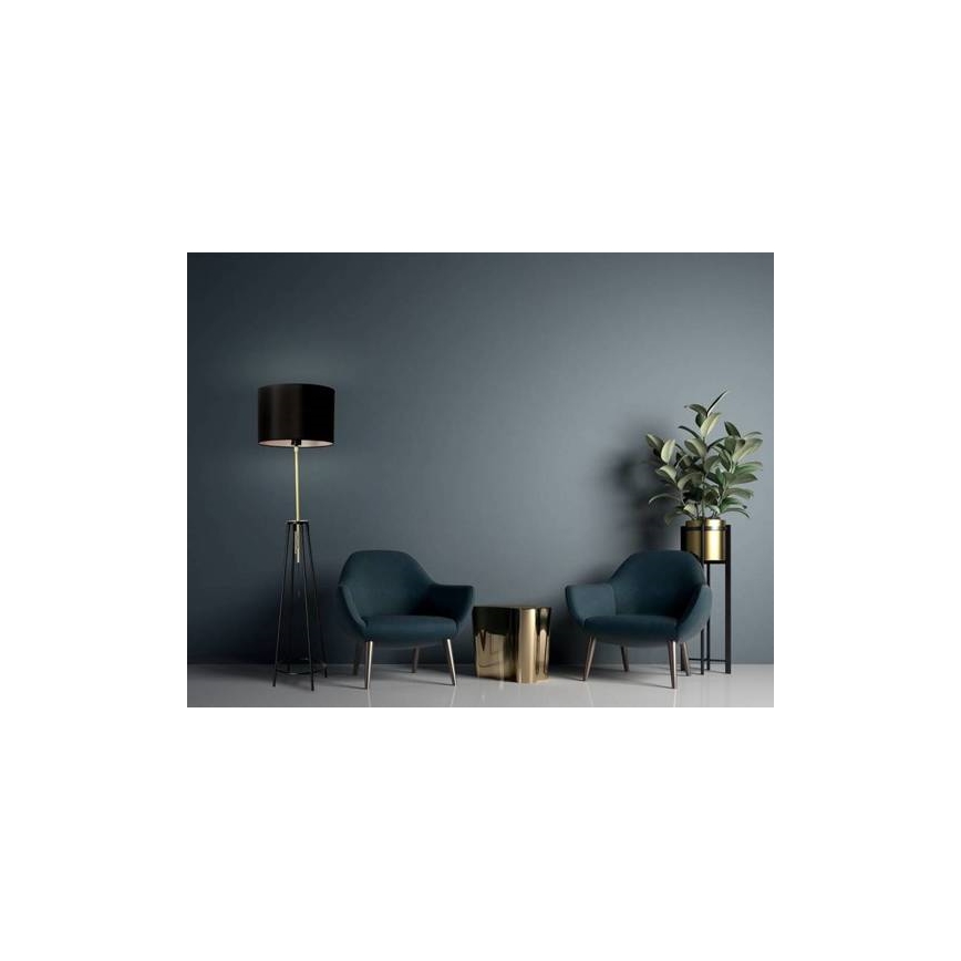 Stojací lampa TEGOLA 1xE27/60W/230V černá/zlatá