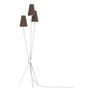 Stojací lampa TREFOT 3xE14/15W/230V hnědá/krémová