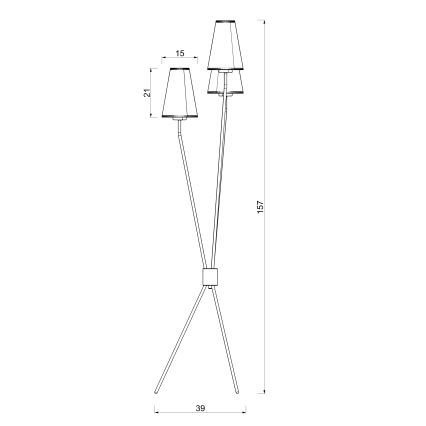 Stojací lampa TREFOT 3xE14/15W/230V hnědá/krémová
