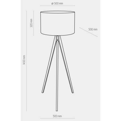 Stojací lampa TREVISO 1xE27/25W/230V šedá/dřevo